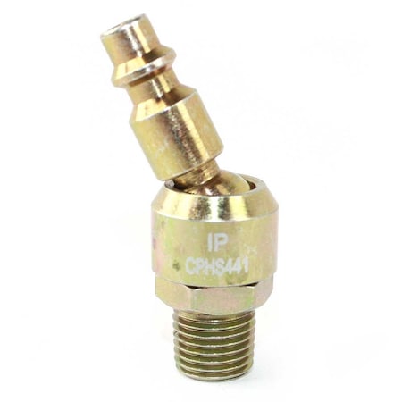Interstate Pneumatics 1/4 Inch Industrial Steel Swivel Plug x 1/4 Inch Male NPT CPHS441